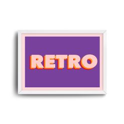 Retro 8 Pop Art White Frame Vertical retro A4