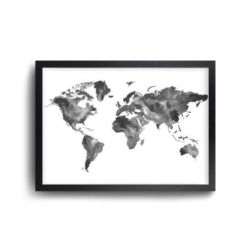 world map bw b