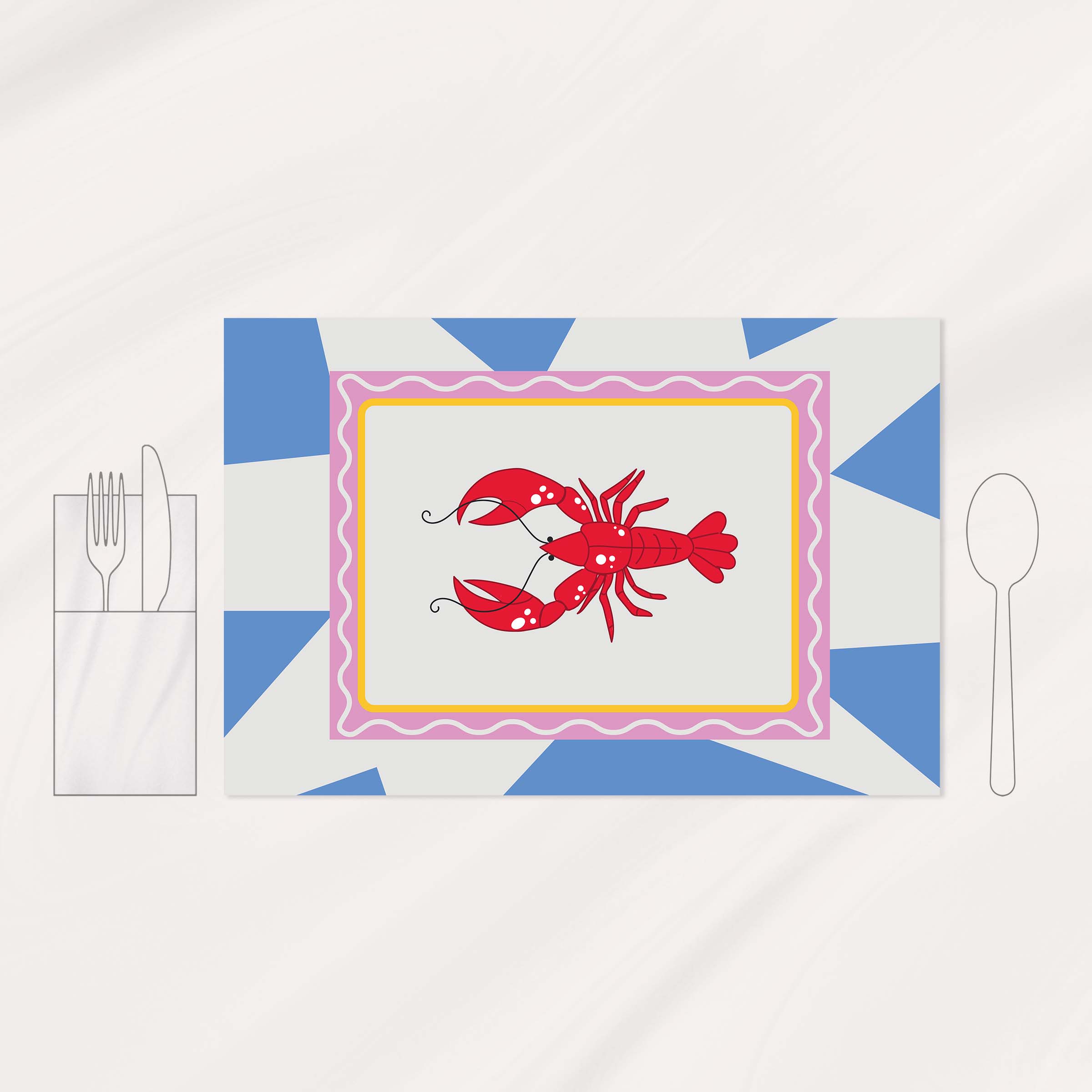 زیربشقابی پاپ آرت│Red Lobster 3 14a