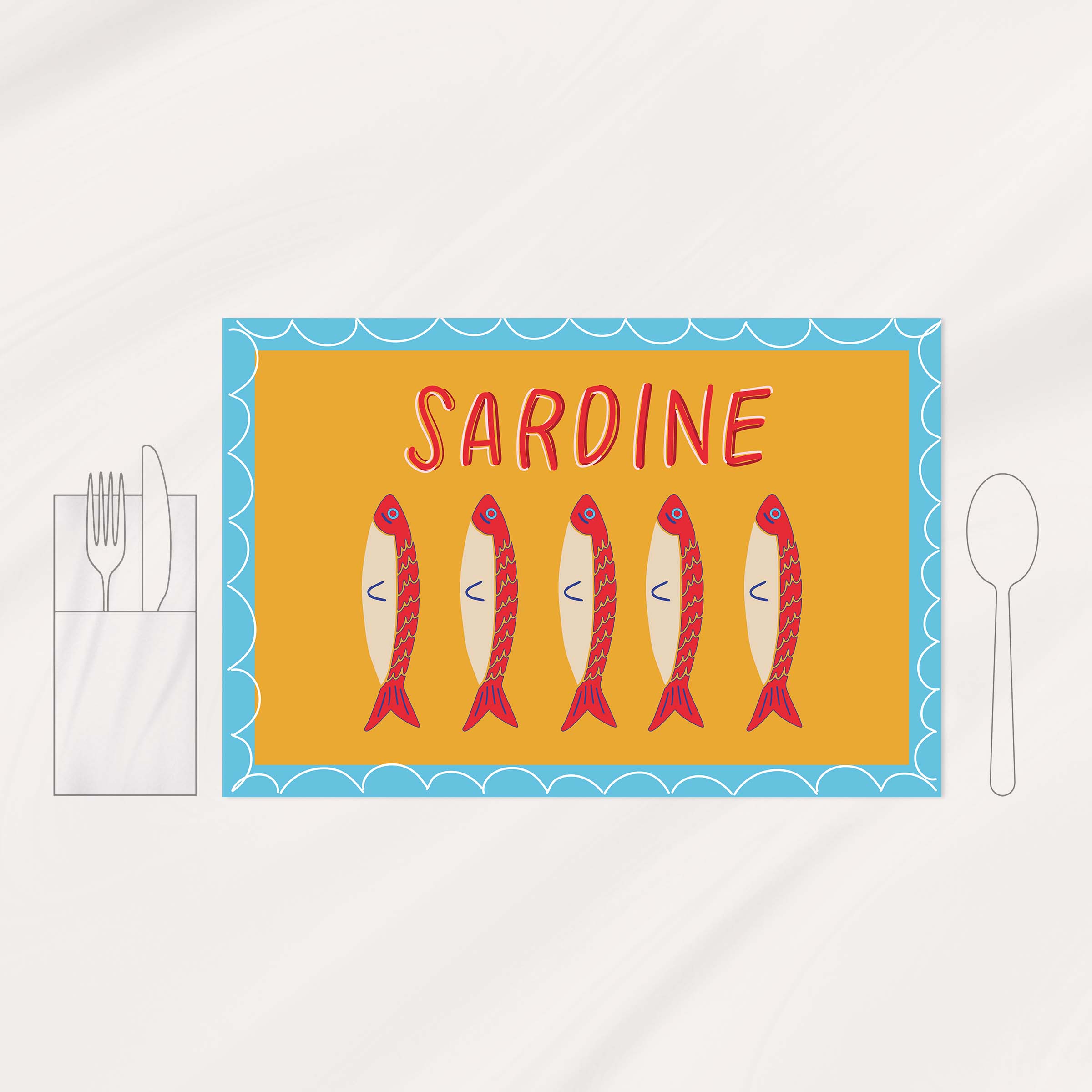 زیربشقابی پاپ آرت│Sardine 3 15a