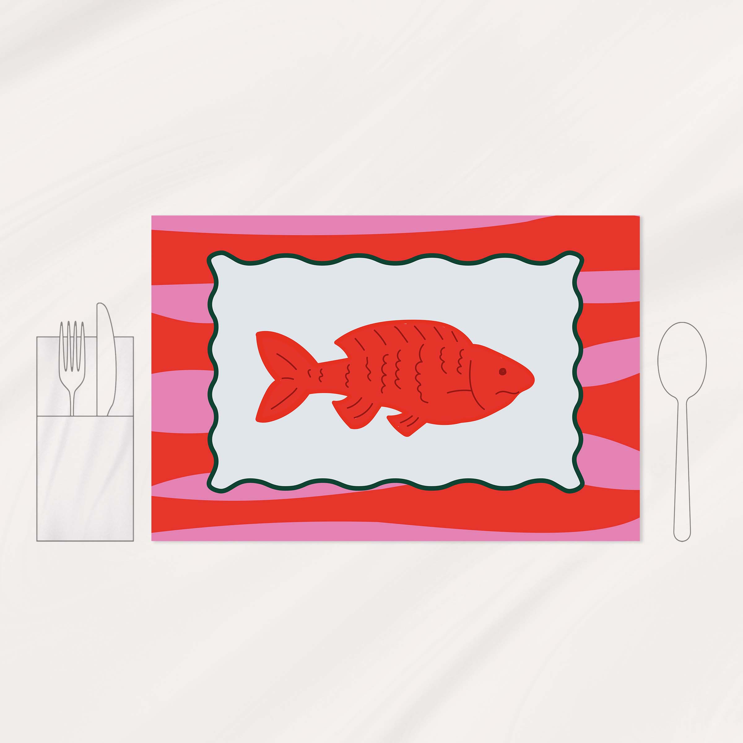 زیربشقابی پاپ آرت│Fish 3 16a