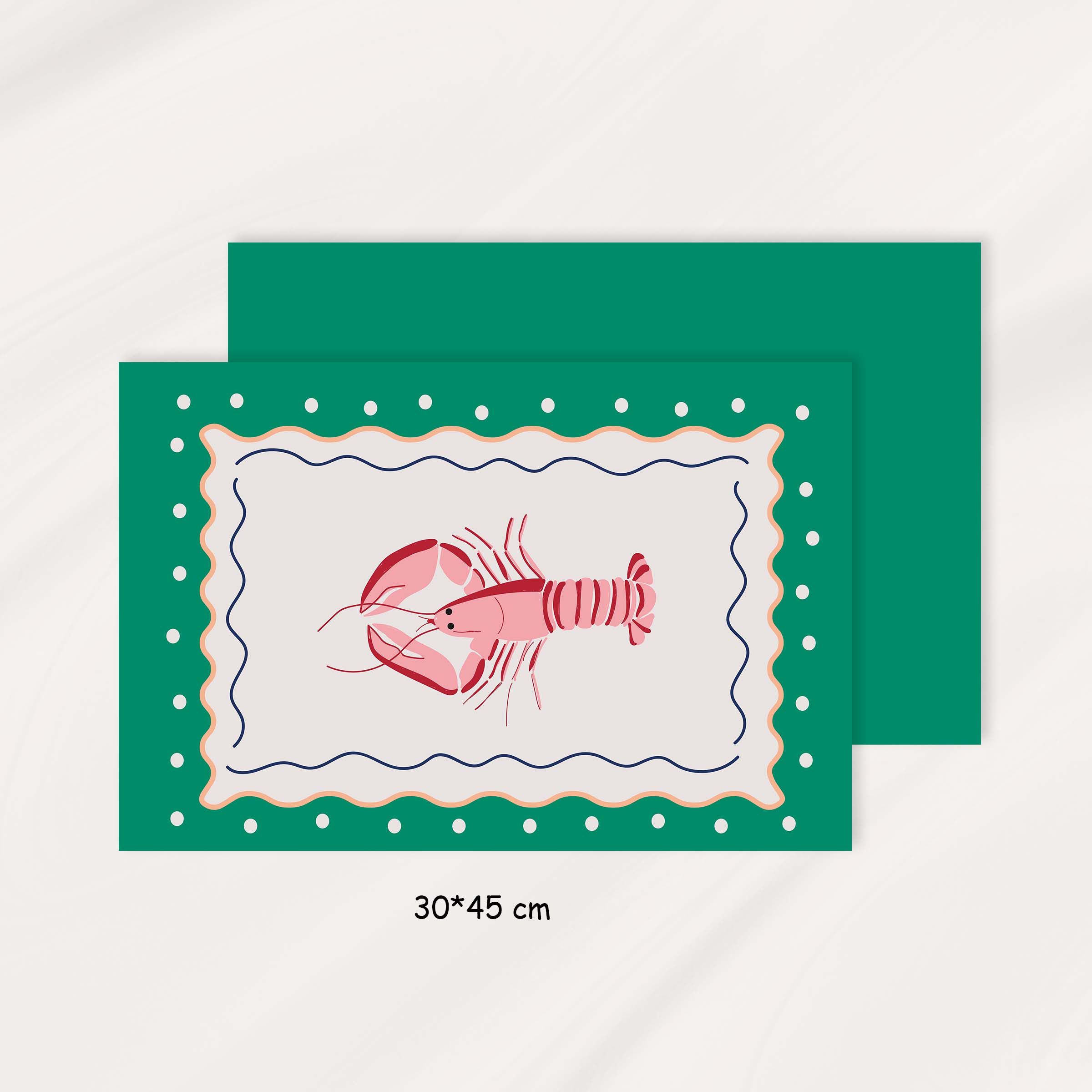 زیربشقابی پاپ آرت│Pink Lobster 4 18b