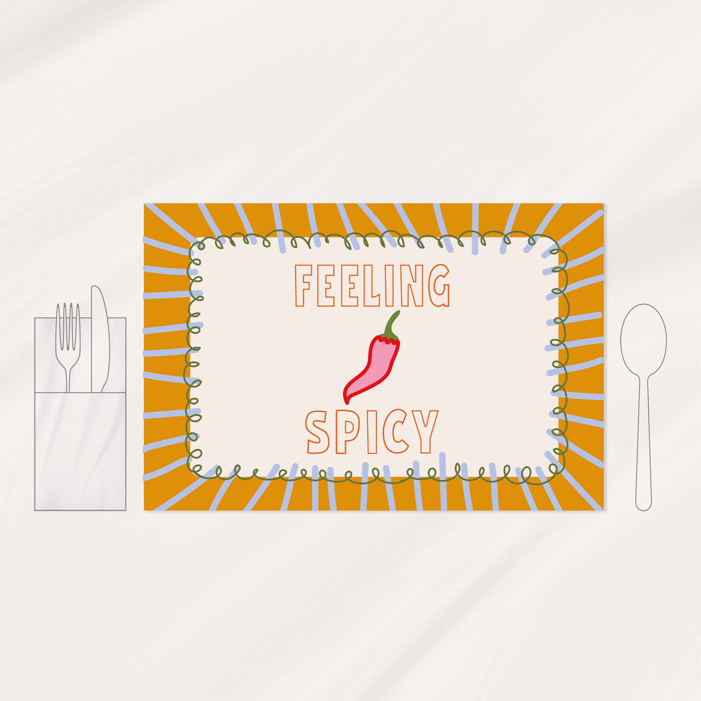 زیربشقابی پاپ آرت│Feeling Spicy 3 20a