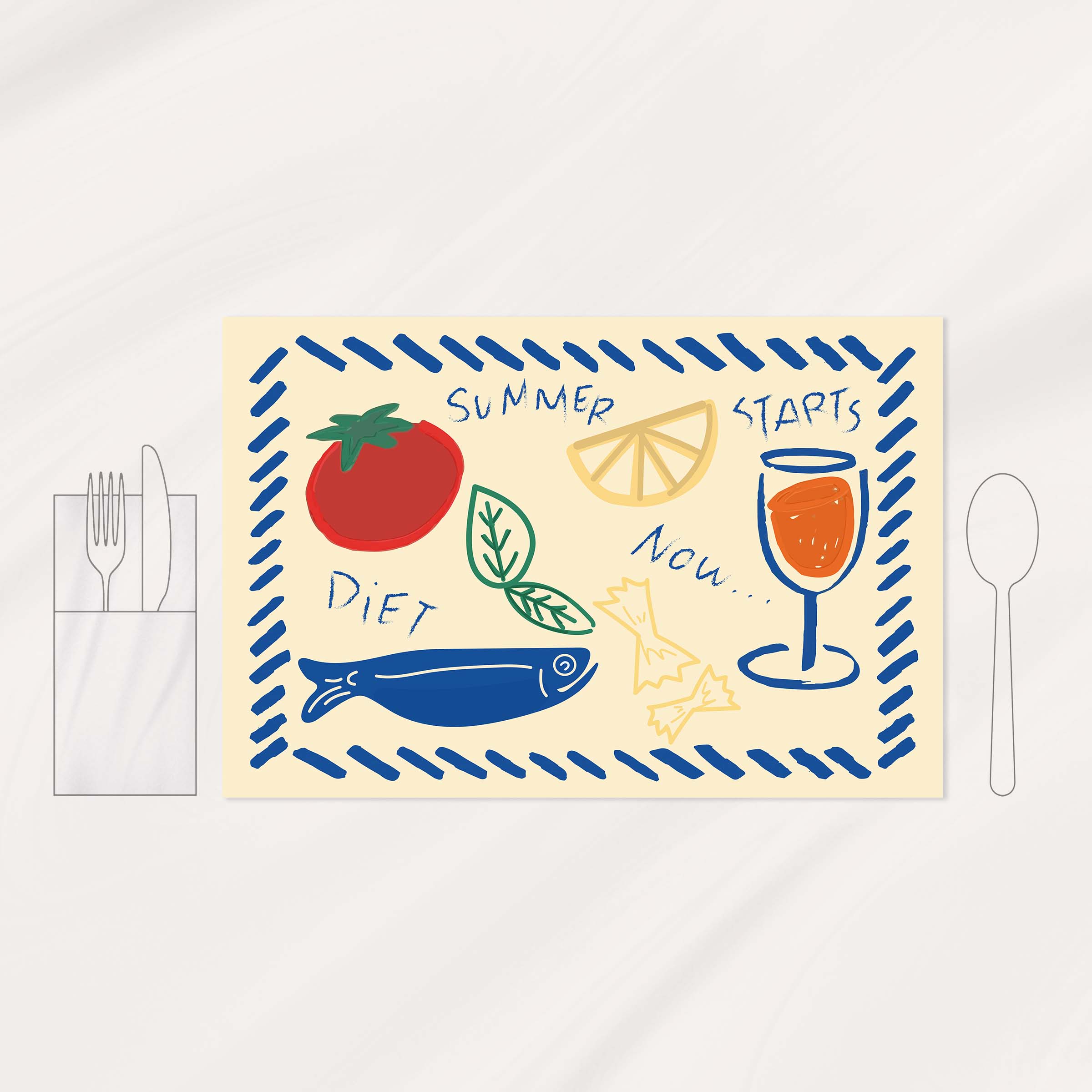 زیربشقابی پاپ آرت│Summer Diet 3 5a